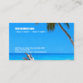 Carte De Visite Serene Blue Shore with Palms g876 (Dos)