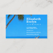Carte De Visite Serene Blue Shore with Palms t321 (Dos)