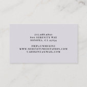 Carte De Visite Serene Massage Therapy Mist Trees Watercolor (Dos)