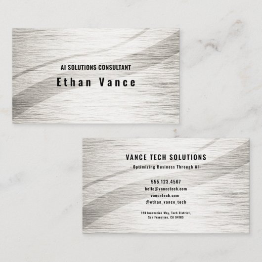 Carte De Visite Serene Ripple Silver (Devant / Derrière)