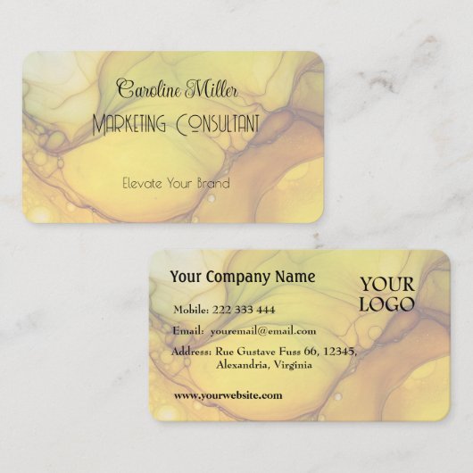 Carte De Visite Sérénité dans les formes Abstraites vertes (Devant / Derrière)