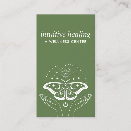 Carte De Visite Sérénité Lune : Embrassez les mains de guérison (Devant)