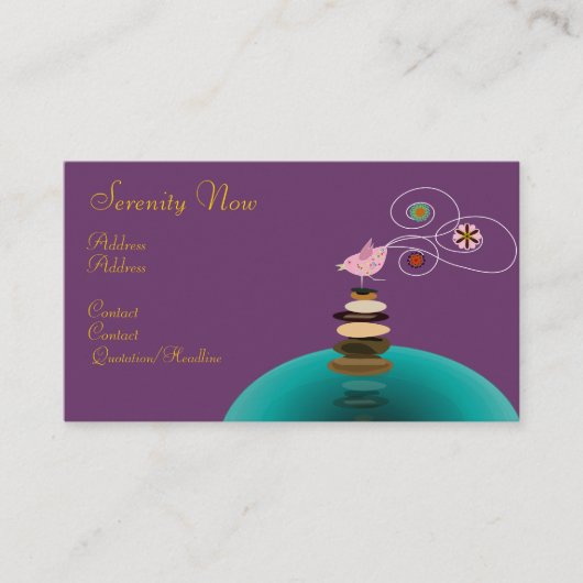Carte de visite, Sérénité maintenant (Devant)