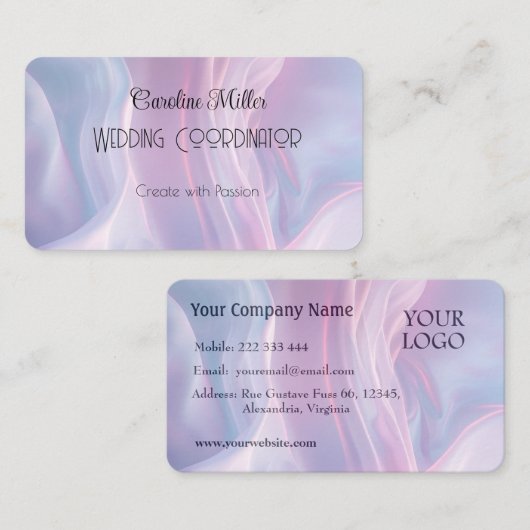 Carte De Visite Serenity in Pink Coordinateur Mariage Abstrait (Devant / Derrière)