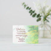 Carte De Visite Serenity Prayer (Debout devant)