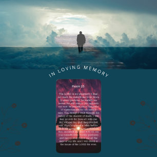 Carte De Visite SERENITY Psaume 23 Sunset Memorial Prayer Card
