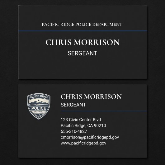 Carte De Visite Sergent agent de police