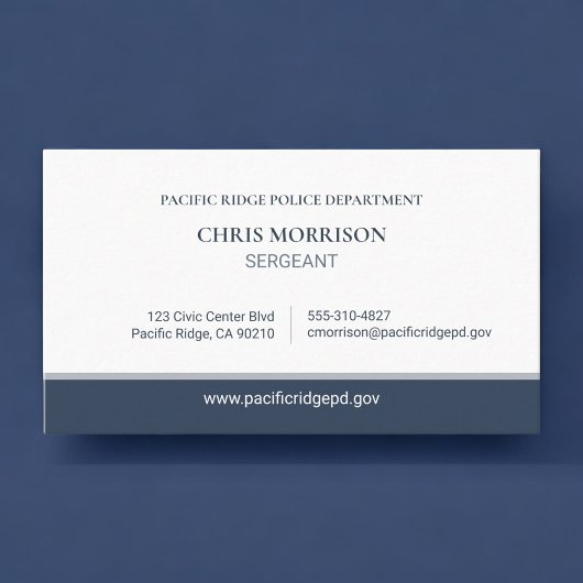 Carte De Visite Sergent de police professionnel