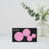 Carte De Visite Série circulaire - rose sur noir (Debout devant)