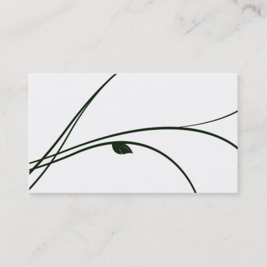 Carte De Visite Série florale - 02 - blanc/vert (Devant)