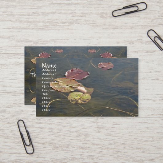 Carte De Visite Série Lilypads d'automne (Devant/Arrière en situation)
