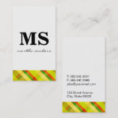Carte De Visite Serif Monogram Argyle Accent (Devant / Derrière)