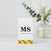 Carte De Visite Serif Monogram Argyle Accent (Debout devant)