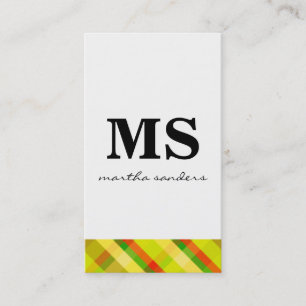 Carte De Visite Serif Monogram Argyle Accent
