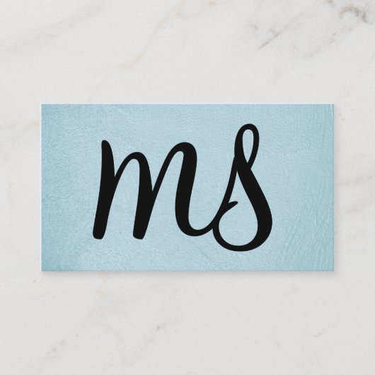 Carte De Visite Serif | Monogram | Bleu Clair (Devant)