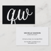 Carte De Visite Serif | Monogram | Noir (Devant / Derrière)