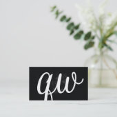 Carte De Visite Serif | Monogram | Noir (Debout devant)