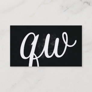 Carte De Visite Serif   Monogram   Noir