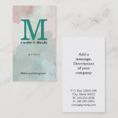 Carte De Visite Serif Monogram | Watercolor Artistic (Devant / Derrière)