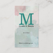 Carte De Visite Serif Monogram | Watercolor Artistic (Devant)