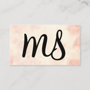 Carte De Visite Serif Monogramme Arrière - plan d'aquarelle ro