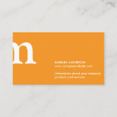 Carte De Visite Serif | Monogramme orange blanc (Dos)