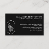 Carte De Visite Serpent à fleurs d'animaux noirs (Dos)