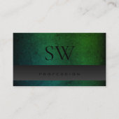 Carte De Visite Serpent gris foncé vert Turquoise avec initiales (Devant)