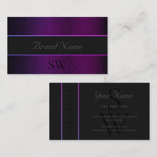 Carte De Visite Serpent mauve gris foncé couleur avec Monogramme n