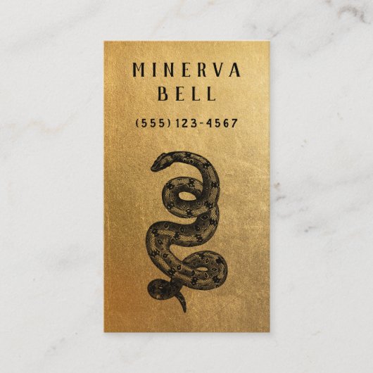 Carte De Visite Serpent Reptile Or (Devant)