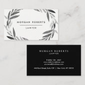 Carte De Visite Serrure professionnelle de feuille d'olive noire e (Devant / Derrière)