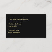 Carte De Visite Serrurier d'or de clé de Chambre (Dos)