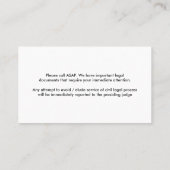 Carte De Visite Serveur de processus de chercheur privé (Dos)