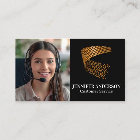 Carte De Visite Service à la clientèle de la femme souriante | Cen (Devant)
