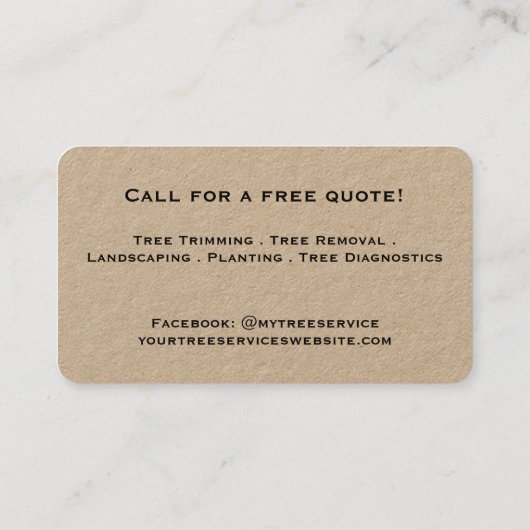 Carte De Visite Service Arborescence Kraft (Dos)
