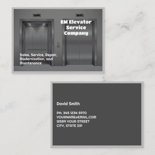 Carte De Visite Service Ascenseur (Devant / Derrière)