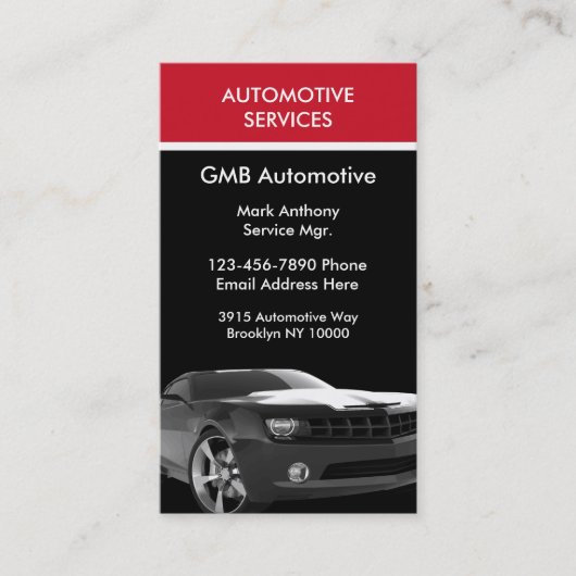 Carte De Visite Service Auto Moderne (Devant)