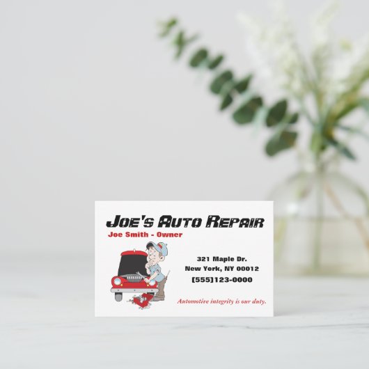 Carte De Visite Service automobile de réparation mécanique automob (Debout devant)