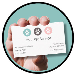 Carte De Visite Service branché pour animaux de compagnie