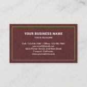 Carte De Visite Service Brown d'enlèvement des ordures en cuir (Dos)