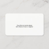 Carte De Visite Service Businesscards de climatisation (Dos)