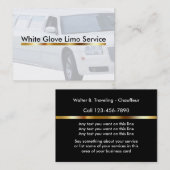 Carte De Visite Service chic de chauffeur ou de limousine (Devant / Derrière)