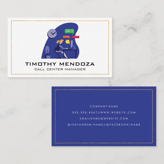 Carte De Visite Service client | Centre d'appel (Devant / Derrière)