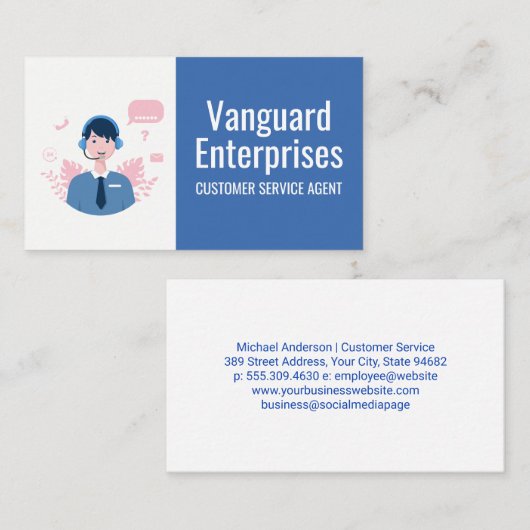 Carte De Visite Service client | Centre d'appels (Devant / Derrière)