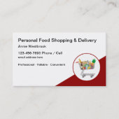 Carte De Visite Service d'achats alimentaires personnels (Devant)