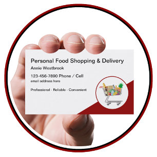 Carte De Visite Service d'achats alimentaires personnels