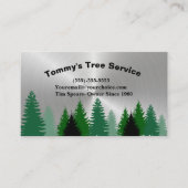 Carte De Visite Service d'ajustement Arbre Professionnel Argent (Devant)