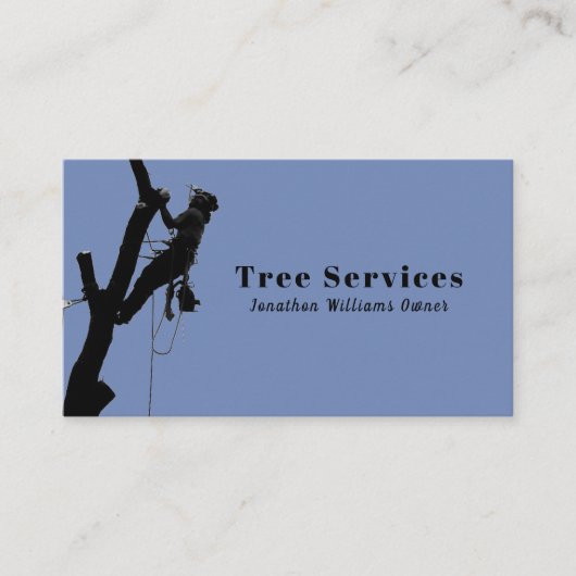Carte De Visite Service d'ajustement de l'arbre professionnel bleu (Devant)