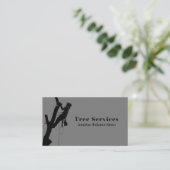 Carte De Visite Service d'ajustement de l'arbre professionnel gris (Debout devant)