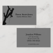 Carte De Visite Service d'ajustement de l'arbre professionnel gris (Devant / Derrière)